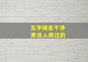 五字网名干净 男没人用过的